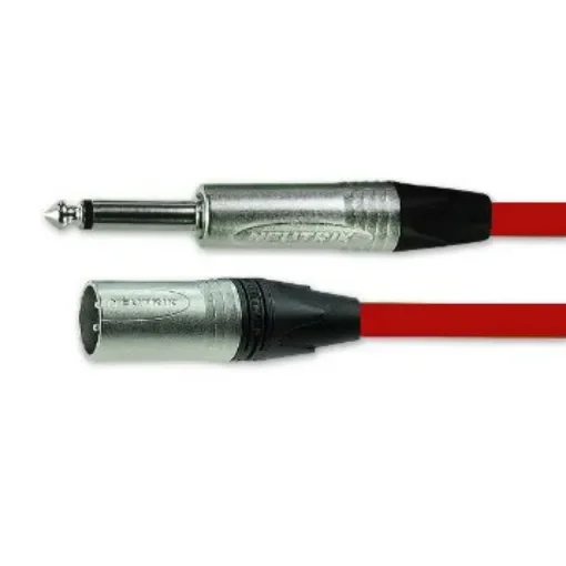 Van Damme Male 3 Pin XLR to Male 6.35mm Mono Jack  Cable, Red, 5m - 101-015-200 RED product image