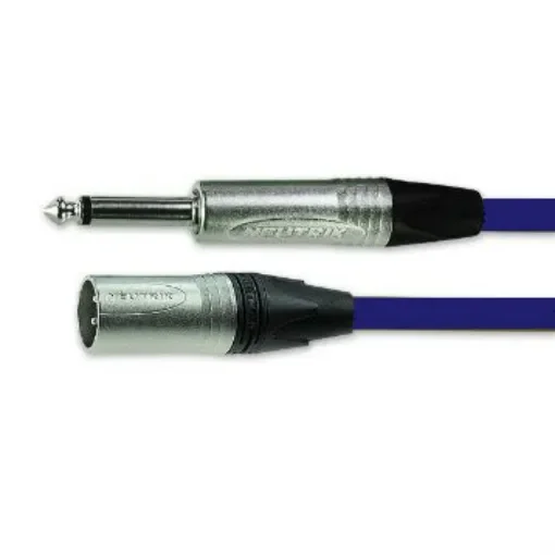Van Damme Male 3 Pin XLR to Male 6.35mm Mono Jack  Cable, Blue, 5m - 101-015-200 BLUE product image