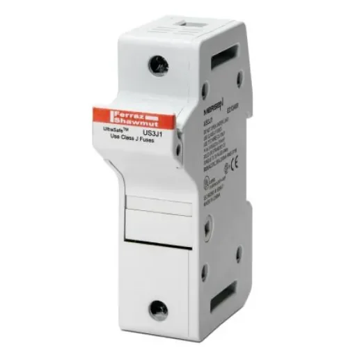 Mersen 30A Rail Mount Fuse Holder for 22 x 58mm Fuse, 3P, 600V ac - US3J3 product image