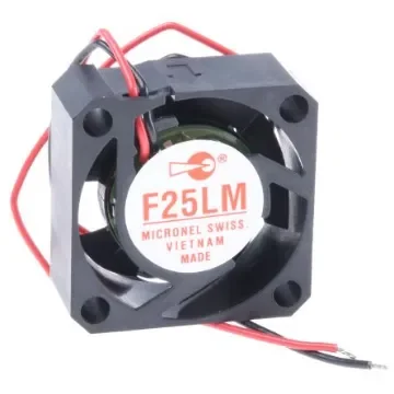 Micronel F25 Series Axial Fan, 5 V dc, DC Operation, 3.12m³/h, 300mW, 100mA Max, 25 x 25 x 10mm - F25LM-005XK-9 product image