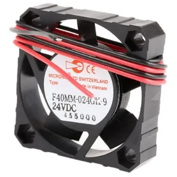 Micronel F40 Series Axial Fan, 24 V dc, DC Operation, 9.18m³/h, 900mW, 54mA Max, 40 x 40 x 10mm - F40MM-024GK-9 product image