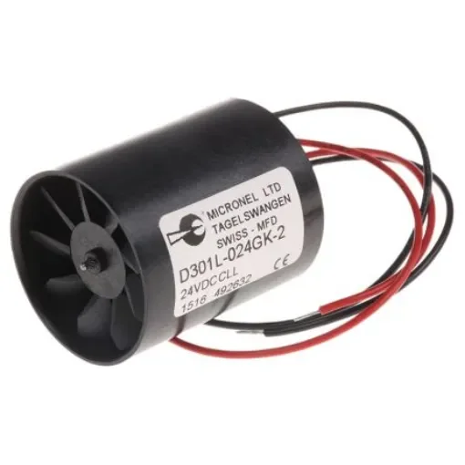 Micronel D300L Series Axial Fan, 24 V dc, DC Operation, 8.76m³/h, 530mW, 27mA Max, 30 x 36mm - D301L-024GK-2 product image