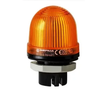 Werma EM 801 Series Yellow Steady Beacon, 24 V ac/dc, Panel Mount, LED Bulb, IP65 - 801.300.75 product image