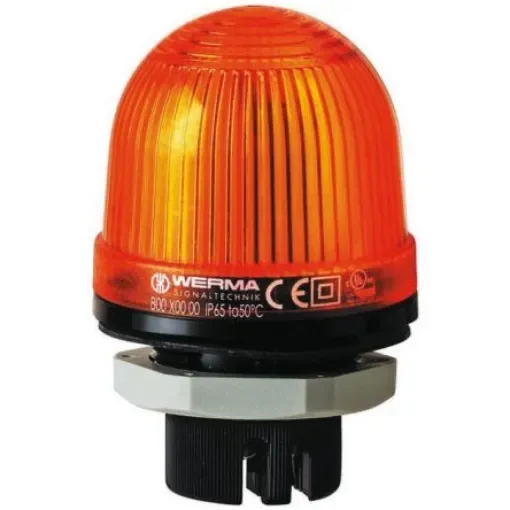 Werma EM 801 Series Yellow Steady Beacon, 230 V ac, Panel Mount, LED Bulb - 801.300.68 product image