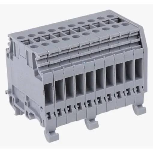 Entrelec Distribution Block, 10 Way, 4mm², 32A, 800 V, Grey - 1SNA115412R0000 product image