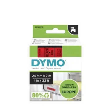 Dymo Black on Red Label Printer Tape, 7 m Length, 24 mm Width - S0720970 product image