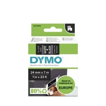 Dymo White on Black Label Printer Tape, 7 m Length, 24 mm Width - S0721010 product image