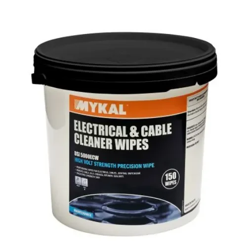 Mykal Industries DSI 5000 Wet Cable Wipes, Tub of 150, 250 x 300mm - 67159 product image