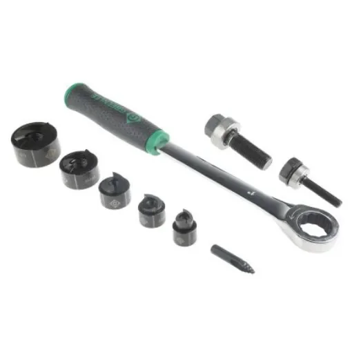 Greenlee , 10 Piece Punch and Die Tool, ISO 16, ISO 20, ISO 25, ISO 32, ISO 40, Circular, Hand Operation - 50366920 product image