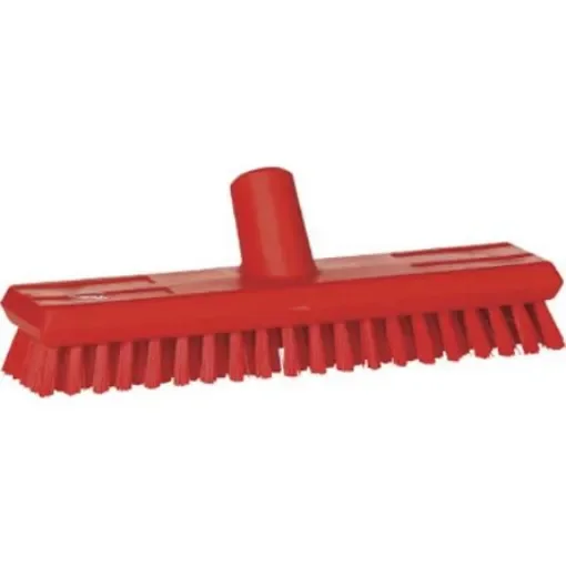 Vikan Hard Bristle Red Scrubbing Brush, 24mm bristle length, PET bristle material - 70414 product image
