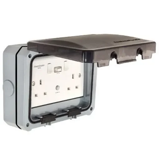 Powerbreaker PSKTRCDP2G Grey Plug Socket, Type G - British, Indoor, Outdoor Use product image