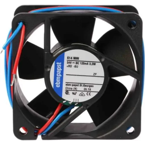ebm-papst 600 N Series Axial Fan, 24 V dc, DC Operation, 56m³/h, 2.9W, 121mA Max, 60 x 60 x 25mm - 614NHH product image