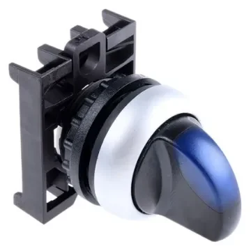 Eaton RMQ Titan Series 2 Position Selector Switch Head, 22mm Cutout, Blue Handle - 78635873 M22-WRLK-B+M22-A product image