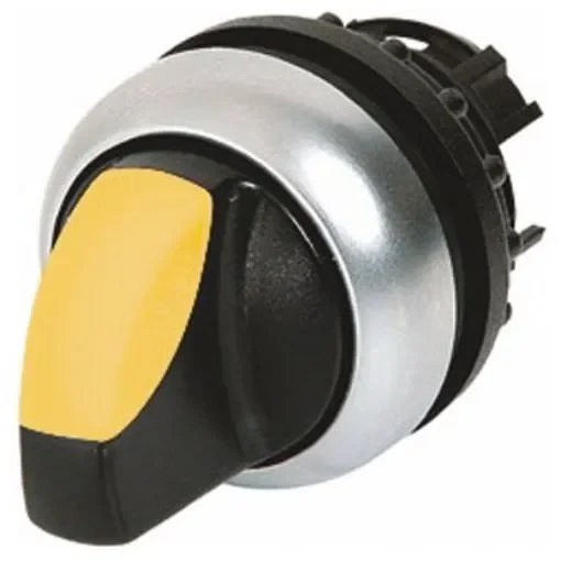 Eaton RMQ Titan Series 2 Position Selector Switch Head, 22mm Cutout, Yellow Handle - 78635874 M22-WRLK-Y+M22-A product image