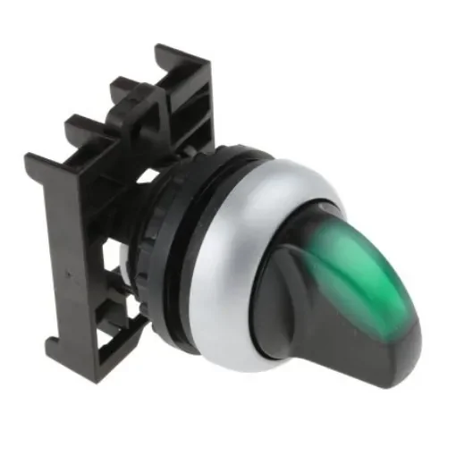 Eaton RMQ Titan Series 2 Position Selector Switch Head, 22mm Cutout, Green Handle - 78635875 M22-WRLK-G+M22-A product image