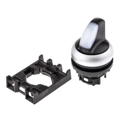 Eaton RMQ Titan Series 2 Position Selector Switch Head, 22mm Cutout, White Handle - 78635877 M22-WRLK-W+M22-A product image