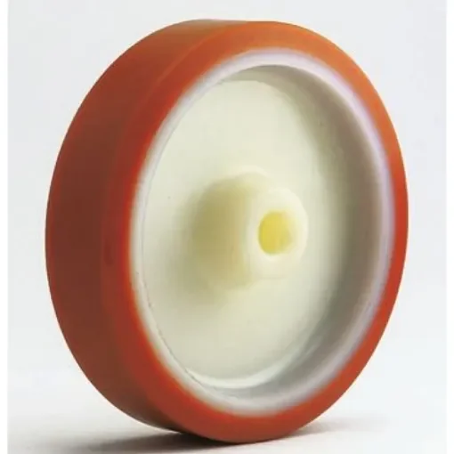 LAG Orange, White Polyurethane Abrasion Resistant, Hygienic, Laceration Resistant, Non-Marking Trolley Wheel, 400kg - 4523 product image