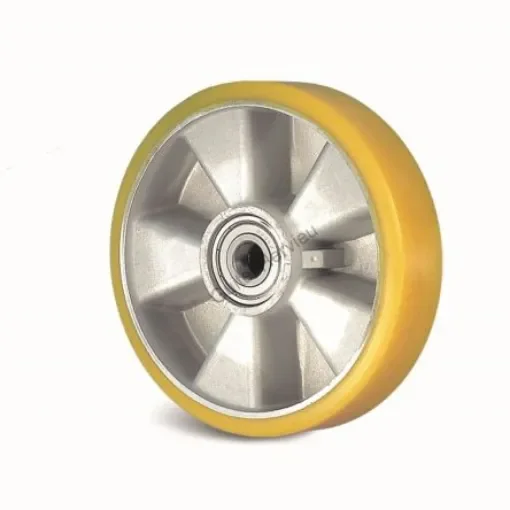 Guitel Hervieu Grey, Yellow Polyurethane Abrasion Resistant, Corrosion Resistant Trolley Wheel, 700kg - 21-511-200B20  product image