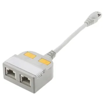 RS PRO 2-Port RJ45 T-Adapter, Cat5, Shielded - 4009001 product image