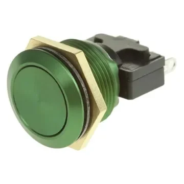ITW Switches 76-95 Series Push Button Switch, Momentary, Panel Mount, 19.2mm Cutout, SPDT, 250V ac, IP67 - 76-9513/4044G product image