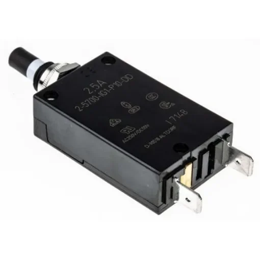 ETA Thermal Circuit Breaker - 2-5700  Single Pole 250V Voltage Rating Panel Mount, 2.5A Current Rating - 2-5700-IG1-P10-DD-000040-2.5A product image