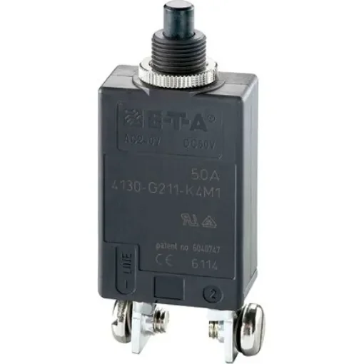 ETA Thermal Circuit Breaker - 4130  Single Pole 240V Voltage Rating Panel Mount, 50A Current Rating - 4130-G211-K4M1-50A product image