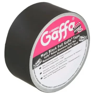 Advance Tapes AT205 Black Matt Gaffa Tape, 50mm x 25m, 0.09mm Thick product image