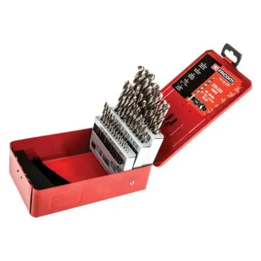 Facom 32-Piece Twist Drill Bit Set for Metal, 10.5mm Max, 1mm Min, HSS Bits - 222A.TJ32 product image
