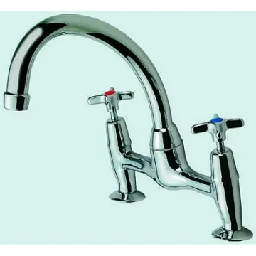 Pegler Yorkshire Chrome Plated Brass Twist Handle Dual Flow Pillar Pattern Sink Mixer, 1/2in - 320007 product image