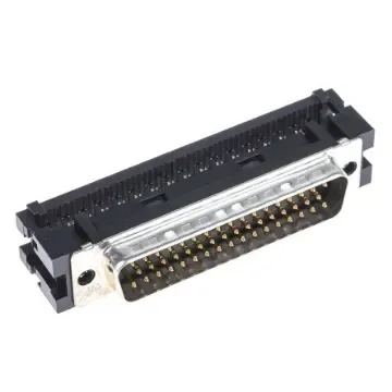 TE Connectivity Amplimite HDF-20 50 Way Right Angle Cable Mount D-sub Connector Plug, 2.76mm Pitch - 1658607-1 product image