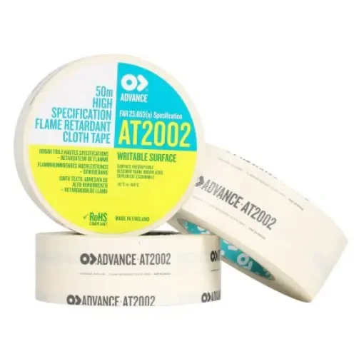 Advance Tapes AT2002 Cloth Tape, 50m x 50mm, White, Gloss Finish product image