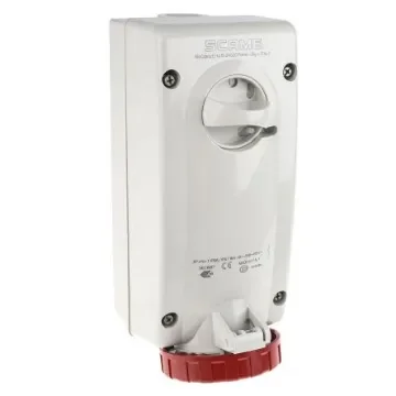 Scame Switchable IP67 Industrial Interlock Socket 3PN+E, Earthing Position 6h, 16A, 415 V - 561.1687 product image