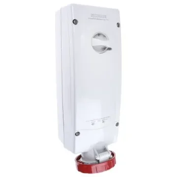Scame Switchable IP67 Industrial Interlock Socket 3PN+E, Earthing Position 6h, 63A, 415 V - 561.6387 product image