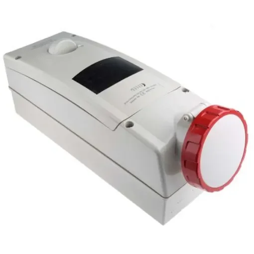 Scame, ADVANCE 2 IP67 Red Wall Mount 3P + N + E RCD Industrial Power Connector Socket, Rated At 63A, 415 V - 568.6387-RW product image