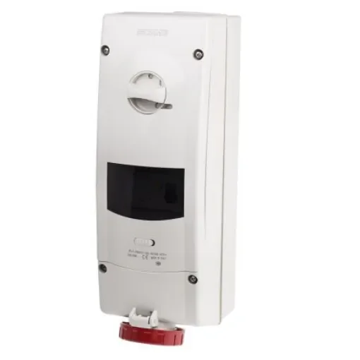 Scame, ADVANCE 2 IP67 Red Wall Mount 3P + E RCD Industrial Power Connector Socket, Rated At 16A, 415 V - 568.1686-RW product image