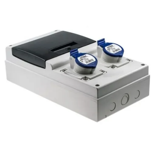 Scame, DOMINO IP44 Blue Wall Mount 2P + E RCD Industrial Power Connector Socket, Rated At 16A, 230 V - 671.1623-R product image