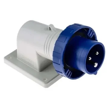 Scame IP66, IP67 Blue Wall Mount 2P + E Right Angle Industrial Power Plug, Rated At 16A, 230 V - 247.1693 product image