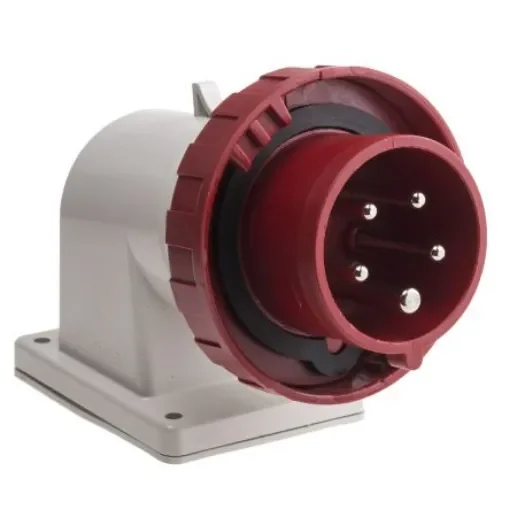 Scame IP66, IP67 Red Wall Mount 3P + N + E Right Angle Industrial Power Plug, Rated At 16A, 415 V - 247.1697 product image