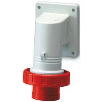 Scame IP66, IP67 Red Wall Mount 3P + E Right Angle Industrial Power Plug, Rated At 16A, 415 V - 410375 product image