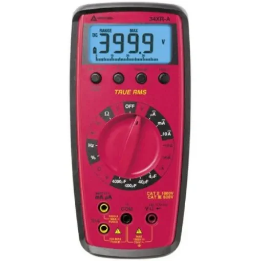 Amprobe 34XRA Handheld Digital Multimeter, True RMS, 10A ac Max, 10A dc Max, 750V ac Max - 34XR-A product image