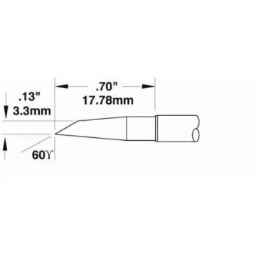 Metcal SMTC 3.3 mm Hoof Soldering Iron Tip for use with MX-H1AV, MX-H7SF, MX-RM3E, MX-RM6E - SMTC-1147 product image