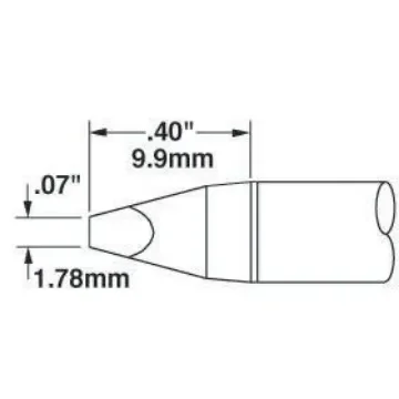 Metcal SSC 1.78 mm Chisel Soldering Iron Tip for use with MFR-H6-SSC, SP-HC1 - SSC-737A product image