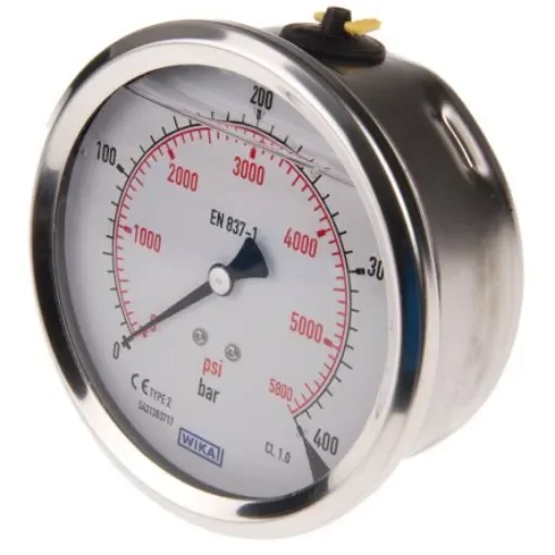 WIKA Analogue Pressure Gauge 400bar Back Entry 100mm Outside Diameter - 7656102 product image