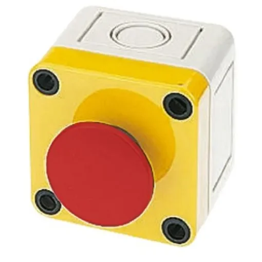 APEM Momentary Emergency Stop Push Button, Surface Mount, IP65 - A01MMBSP3+52B+FM2+PEA01 product image
