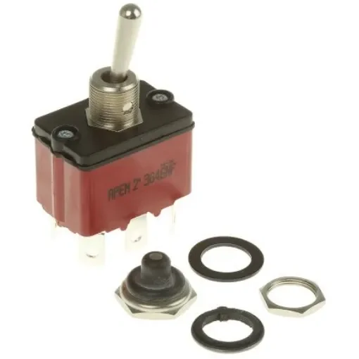 APEM Toggle Switch, Panel Mount, On-On, DPST, Tab Terminal, 28V dc - 3646NF/2 product image