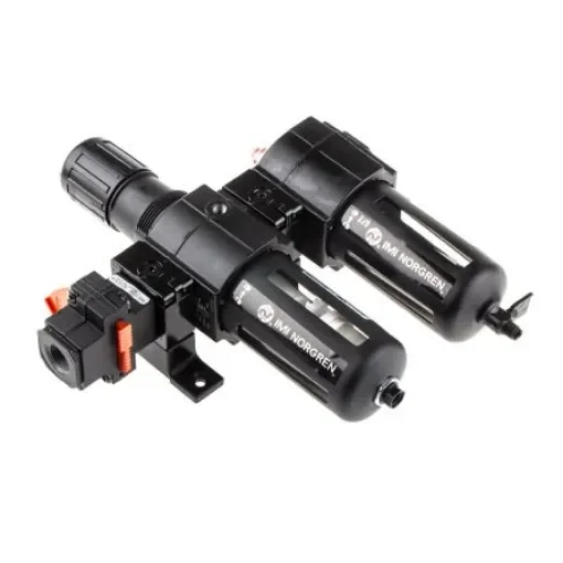 Norgren G 1/2 FRL, Automatic Drain, 40µm Filtration Size - With Pressure Gauge - BL74-401G product image