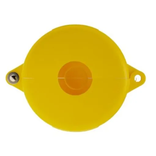 Brady Yellow 1-Lock Polypropylene Gate Valve Lockout, 9.53mm Shackle, 127mm Attachment - GATE VALVE LOCKOUTS GVLO 2.5-5 YELLOW product image
