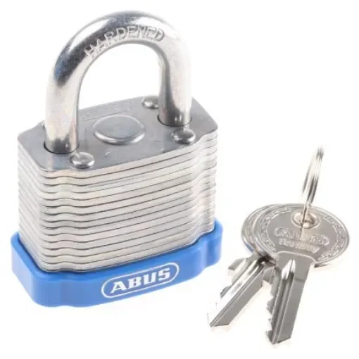 ABUS Key Weatherproof Steel Padlock, Keyed Alike, 6.7mm Shackle, 44mm Body - XR0041 40KA1 product image