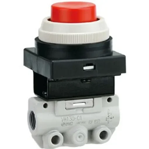 SMC Twist Selector (2 Position) 3 Port Mechanical Valve Mechanical Valve VM100 Series, G 1/8, 1/8in, VM130-F01-34GA product image