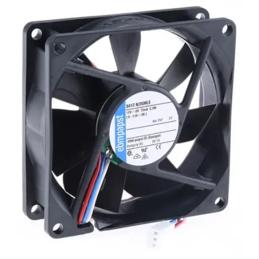 ebm-papst 8400 N Series Axial Fan, 12 V dc, DC Operation, 45m³/h, 900mW, 80 x 80 x 25mm - 8412 N/2GMLE-257 product image
